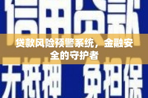 河源贷款风险预警系统，金融安全的守护者