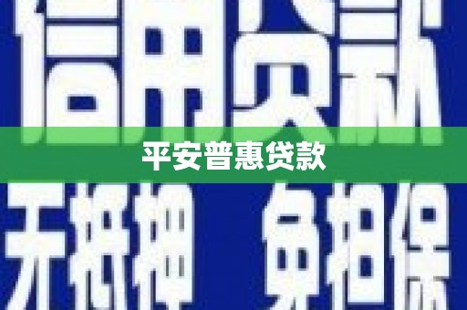 河源平安普惠贷款