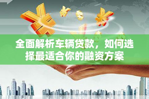河源全面解析车辆贷款，如何选择最适合你的融资方案
