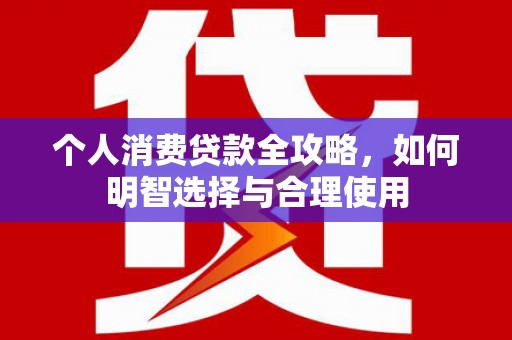 河源个人消费贷款全攻略，如何明智选择与合理使用