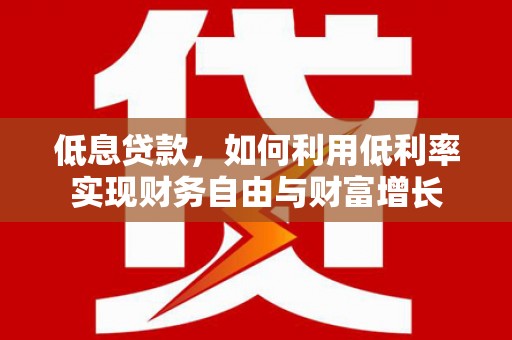 河源低息贷款，如何利用低利率实现财务自由与财富增长